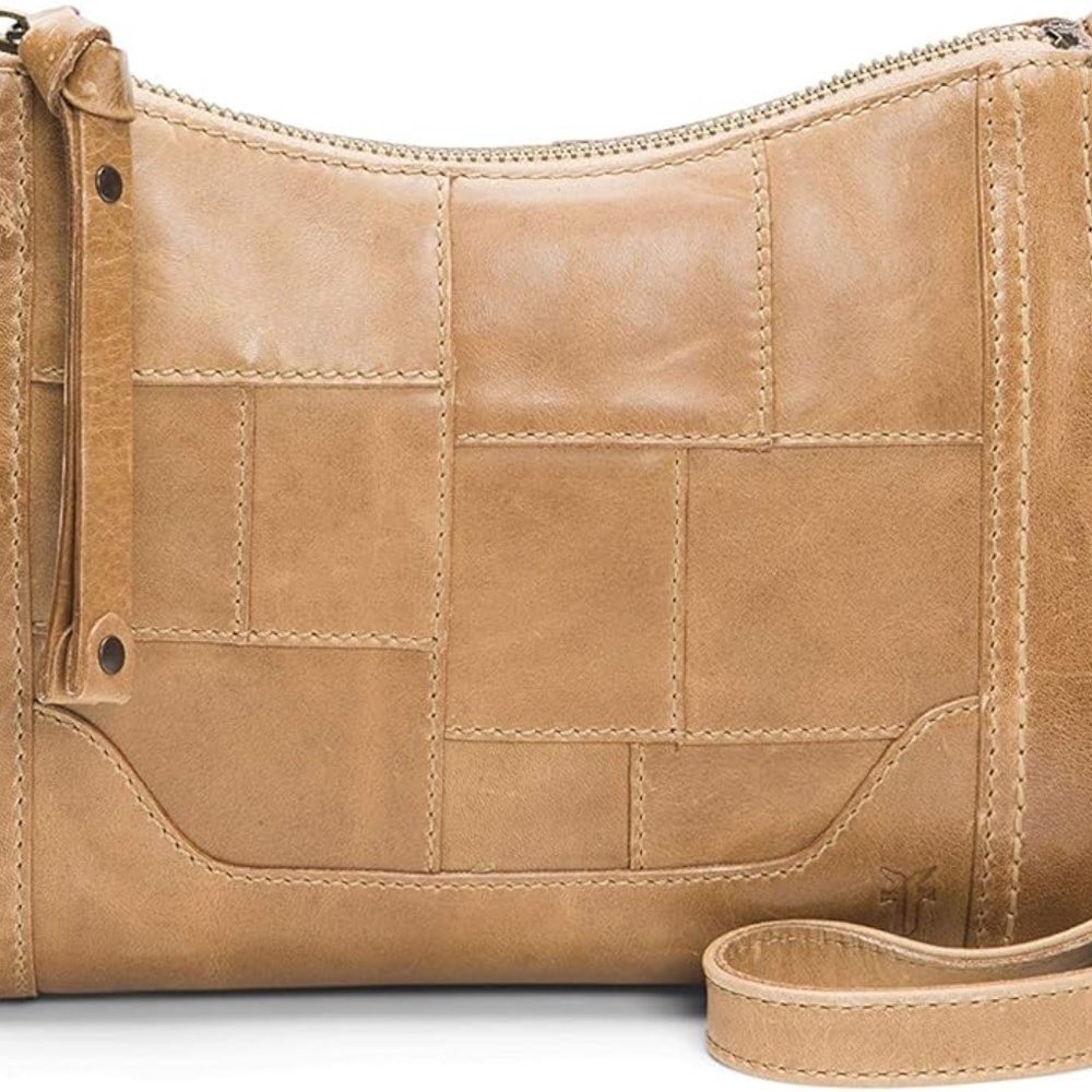 NWT FRYE Women's Melissa Patchwork Zip Crossbody Bag - Beige